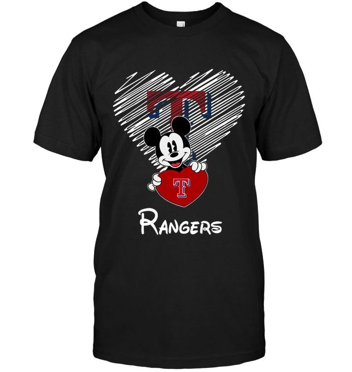 Mlb Texas Rangers Mickey Loves Texas Rangers Fan Shirt Plus Size Up To 5xl