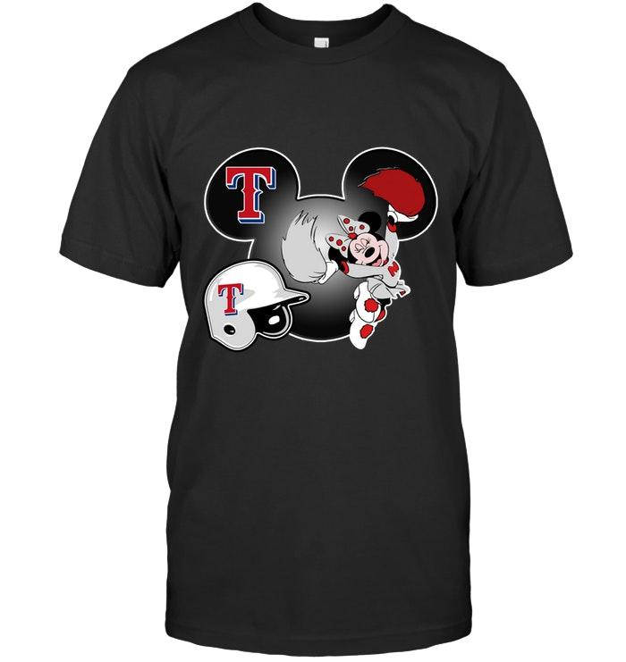 Mlb Texas Rangers Minnie Cheerleader Shirt Black Tshirt Size Up To 5xl