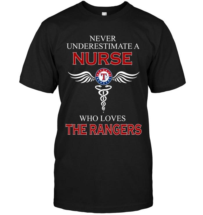 Mlb Texas Rangers Never Underestimate A Nurse Who Loves The Rangers Texas Rangers Fan Shirt Tank Top Size Up To 5xl