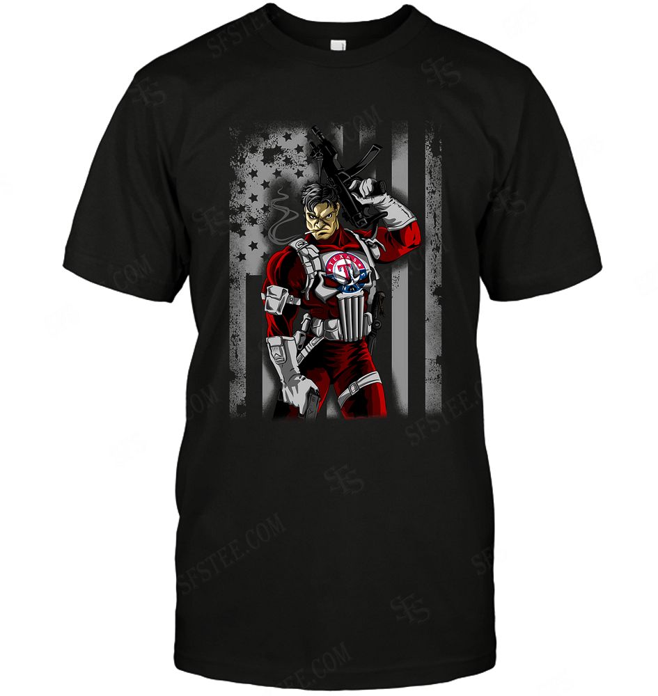 Mlb Texas Rangers Punisher Flag Dc Marvel Jersey Superhero Avenger Shirt Plus Size Up To 5xl