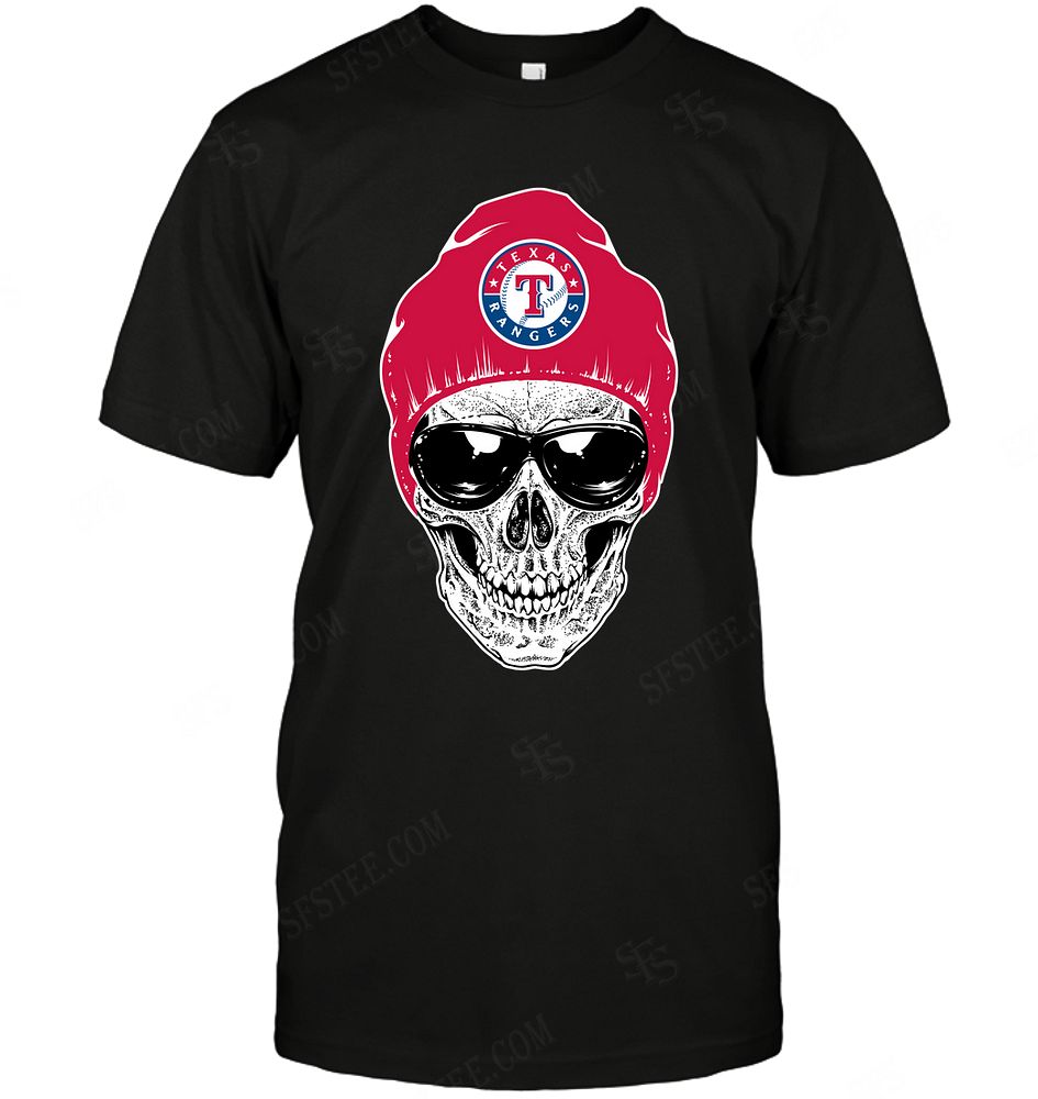 Mlb Texas Rangers Skull Rock With Beanie Sweater Size Up To 5xl