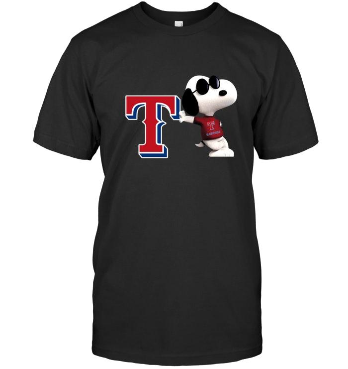 Mlb Texas Rangers Snoopy Sun Glasses Proud Fan Shirt Shirt Plus Size Up To 5xl