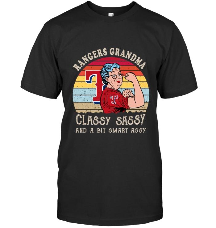 Mlb Texas Rangers Strong Grandma Classy Sassy And A Bit Smart Asy Retro Art T Shirt Sweater Plus Size Up To 5xl