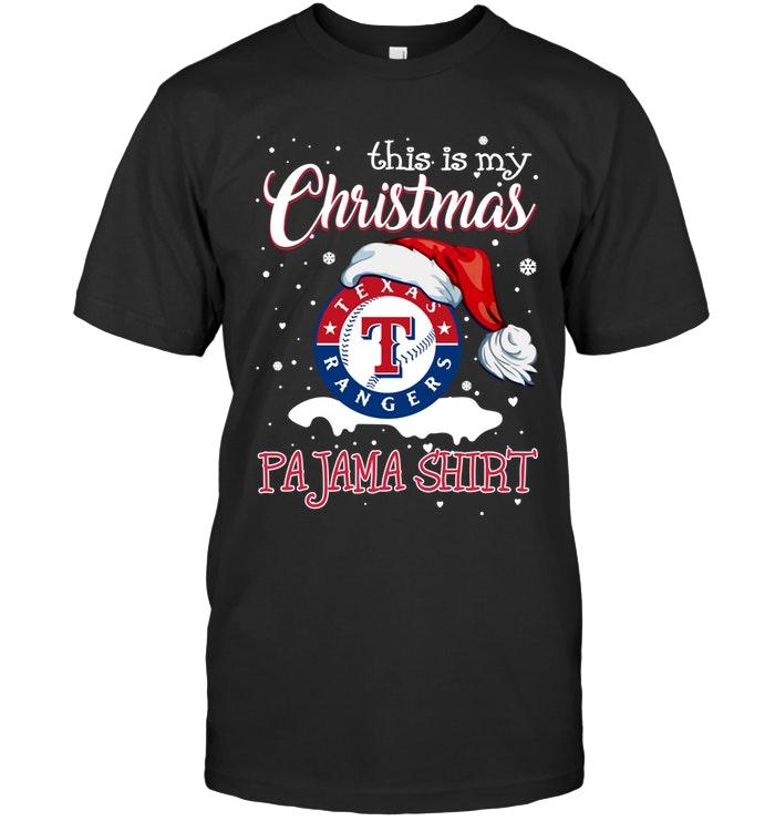 Mlb Texas Rangers This Is My Christmas Texas Rangers Pajama Shirt T Shirt Long Sleeve Size Up To 5xl