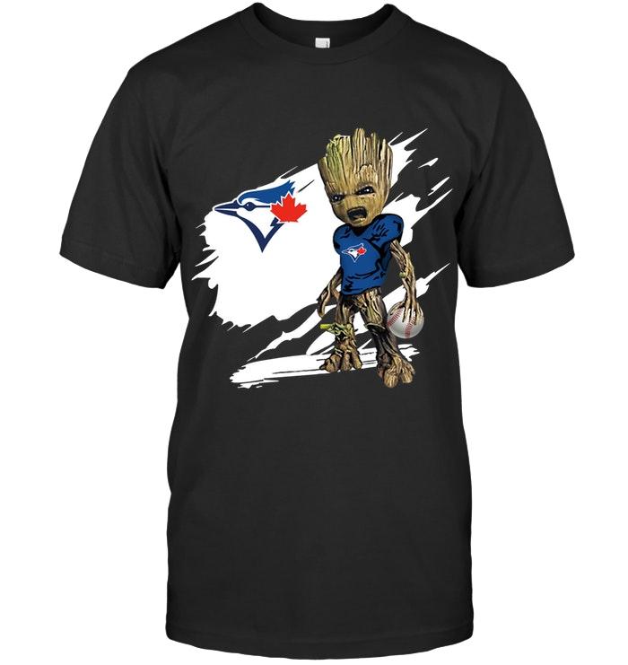 Mlb Toronto Blue Jays Angry Baby Groot Ripped Shirt Sweater Plus Size Up To 5xl