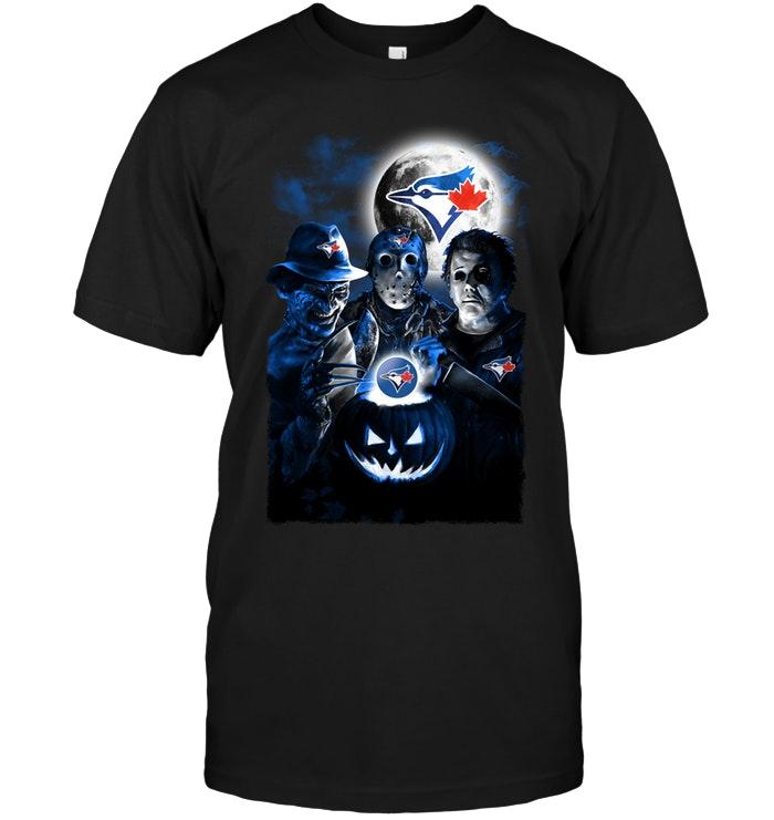 Mlb Toronto Blue Jays Halloween Freddy Krueger Jason Michael Myers Fan Shirt Tshirt Plus Size Up To 5xl