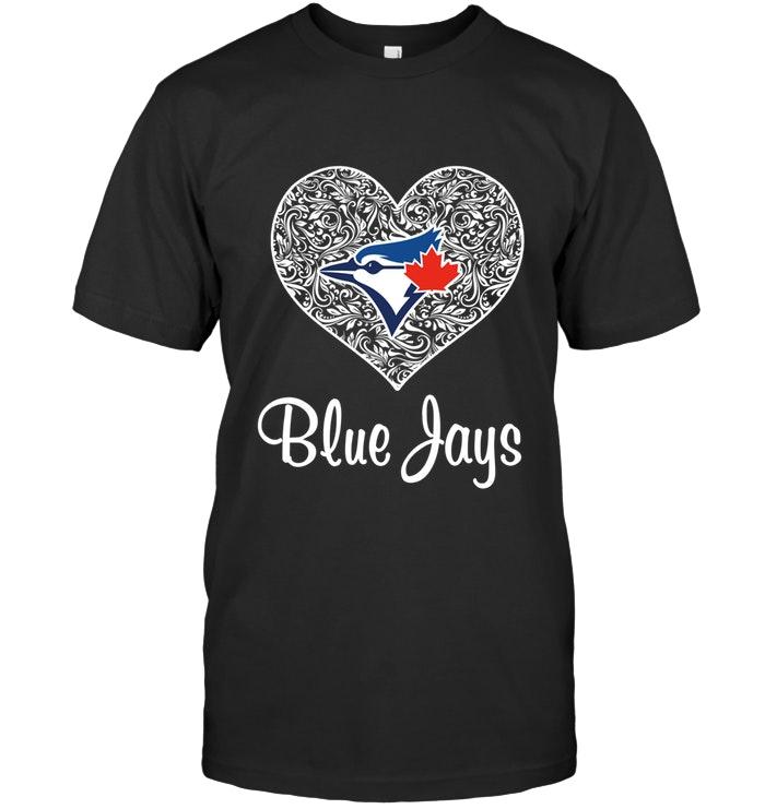 Mlb Toronto Blue Jays Heart Floral Pattern Shirt Tshirt Plus Size Up To 5xl