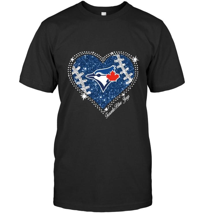 Mlb Toronto Blue Jays Heart Glitter Pattern Fan Shirt Shirt Size Up To 5xl