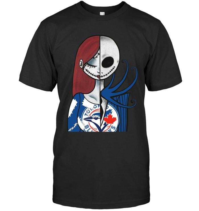 Mlb Toronto Blue Jays Jack Skellington Sally Halloween Fan Shirt Tshirt Plus Size Up To 5xl