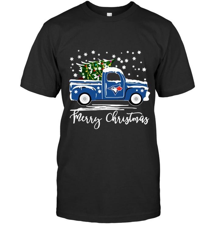 Mlb Toronto Blue Jays Merry Christmas Christmas Tree Truck T Shirt Hoodie Size Up To 5xl