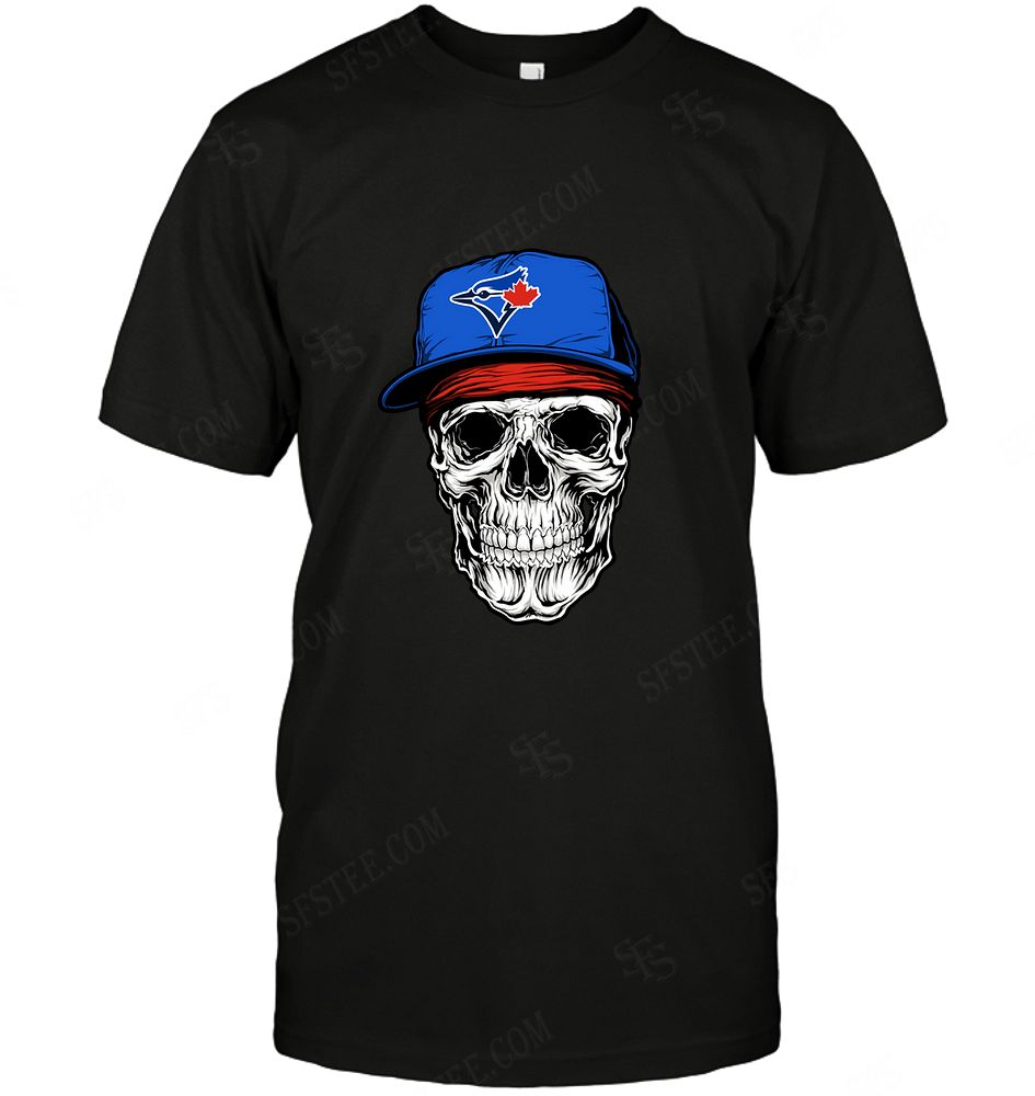 Mlb Toronto Blue Jays Skull Rock With Hat Tank Top Plus Size Up To 5xl