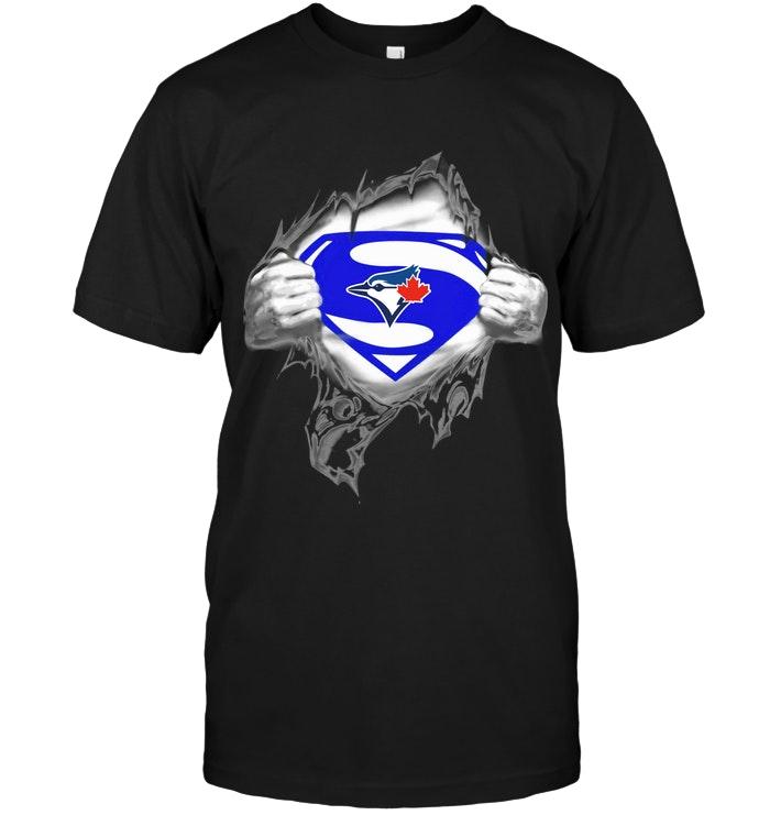 Mlb Toronto Blue Jays Superman Ripped Shirt Sweater Plus Size Up To 5xl