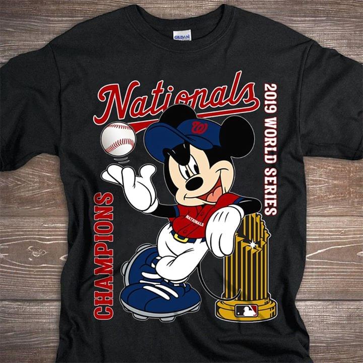 Mlb Washington Nationals 2019 World Series Champions Mickey Fan Long Sleeve Plus Size Up To 5xl