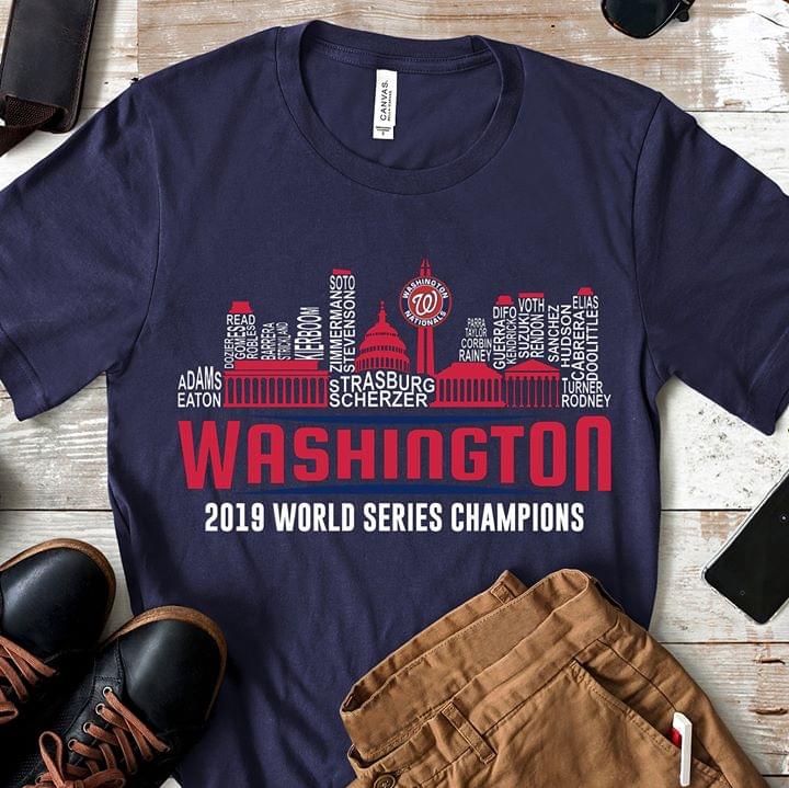 Mlb Washington Nationals 2019 World Series Champions Washington Nationals Member Names Typography City Size Up To 5xl