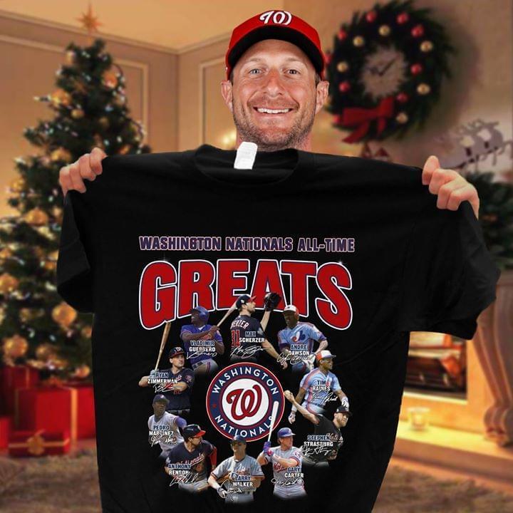 Mlb Washington Nationals All Time Greats Players Signatures T Shirt Tshirt Plus Size Up To 5xl