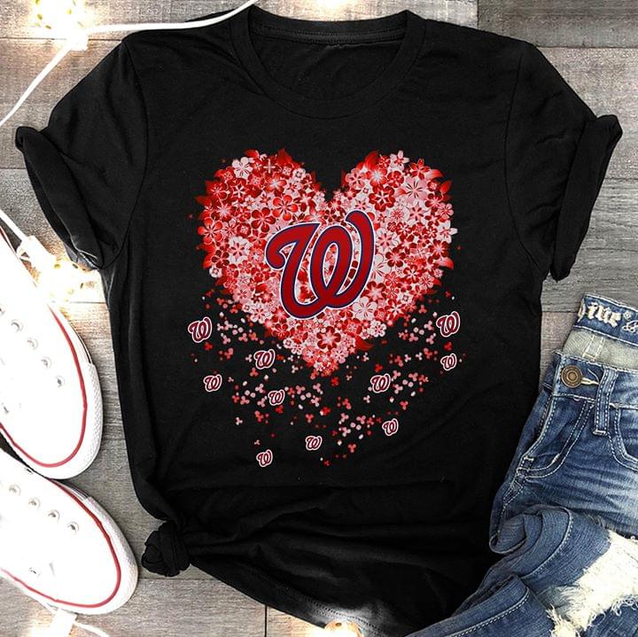 Mlb Washington Nationals Floral Heart Size Up To 5xl