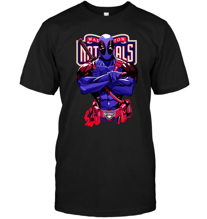 Mlb Washington Nationals Giants Deadpool Washington Nationals Long Sleeve Plus Size Up To 5xl