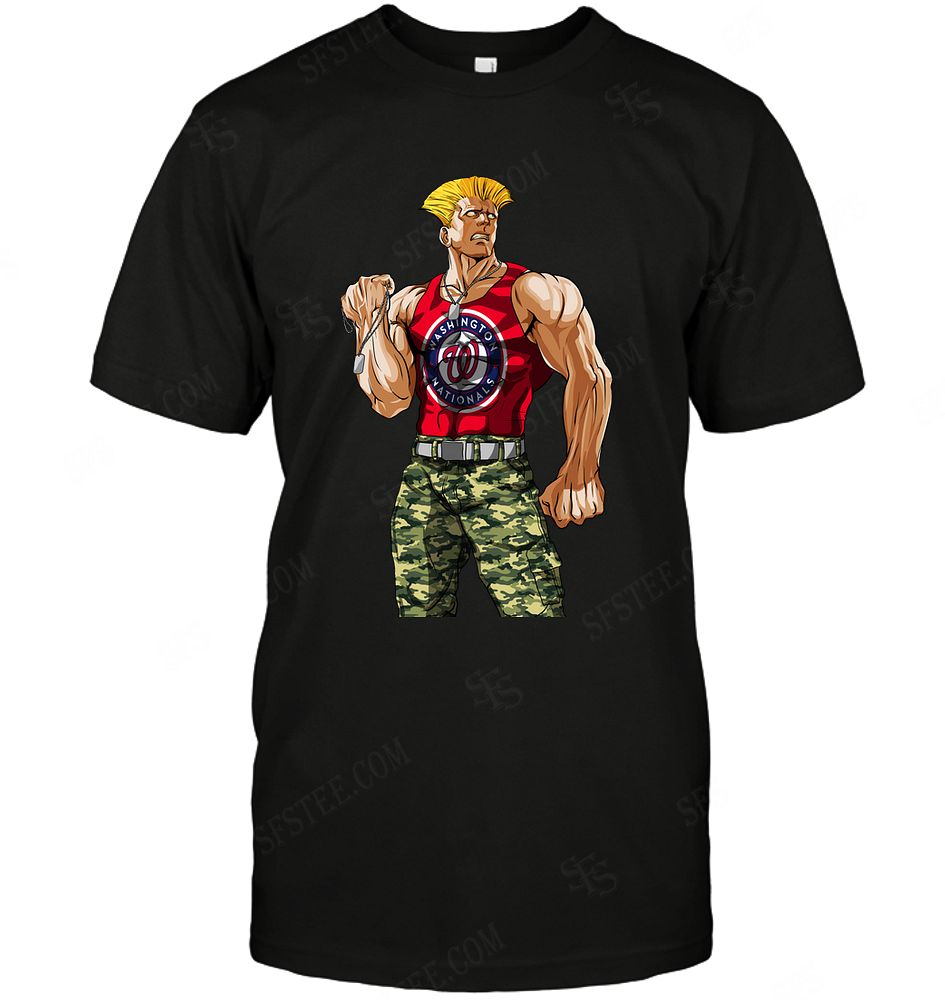 Mlb Washington Nationals Guile Nintendo Street Fighter Tshirt Size Up To 5xl