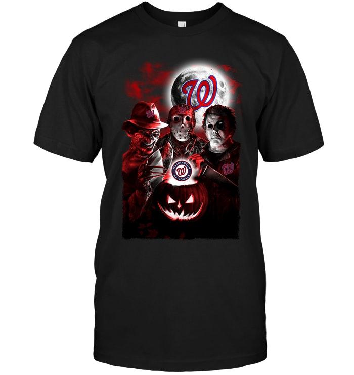 Mlb Washington Nationals Halloween Freddy Krueger Jason Michael Myers Fan Shirt Tshirt Size Up To 5xl