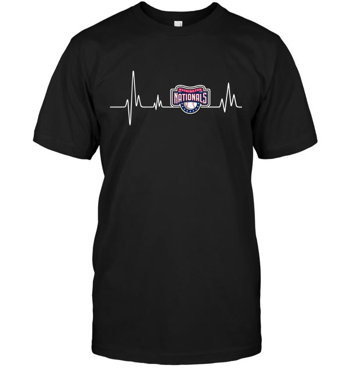 Mlb Washington Nationals Heartbeat Tshirt Plus Size Up To 5xl