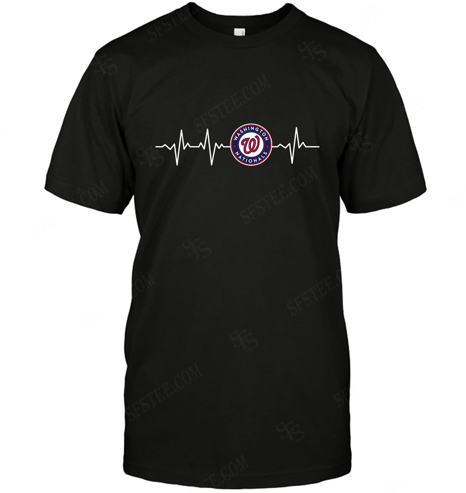 Mlb Washington Nationals Heartbeat With Logo Shirt Plus Size Up To 5xl