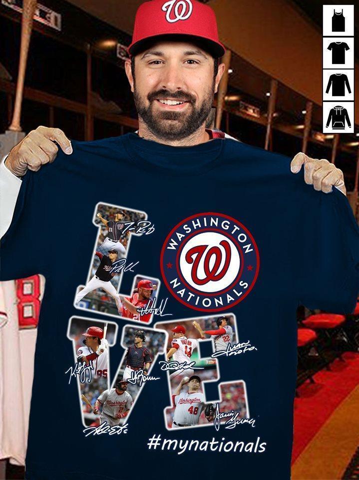 Mlb Washington Nationals Love Washington Nationals My Nationals Players Signatures T Shirt Hoodie Plus Size Up To 5xl