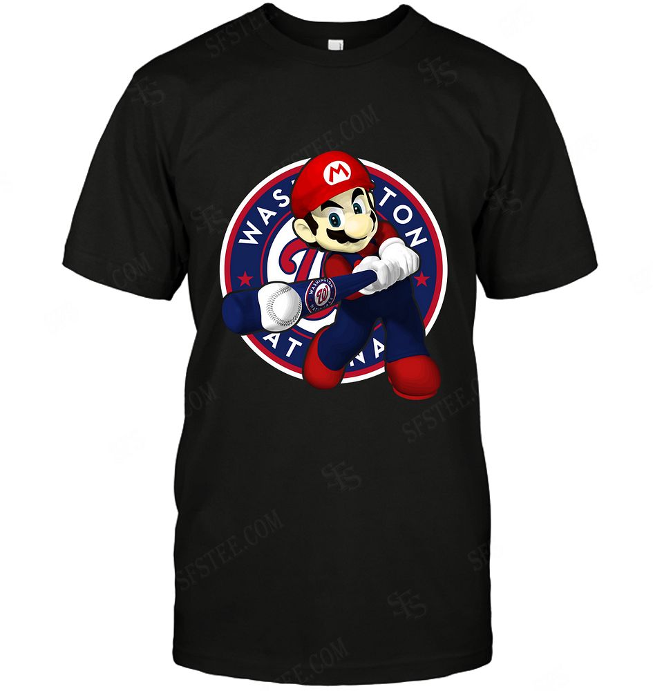 Mlb Washington Nationals Mario Nintendo Tshirt Size Up To 5xl