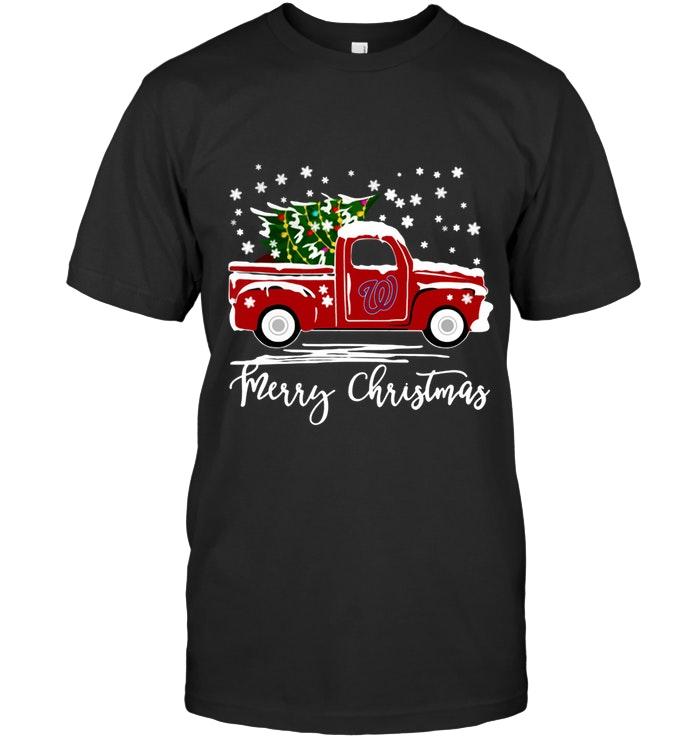 Mlb Washington Nationals Merry Christmas Christmas Tree Truck T Shirt Tshirt Size Up To 5xl