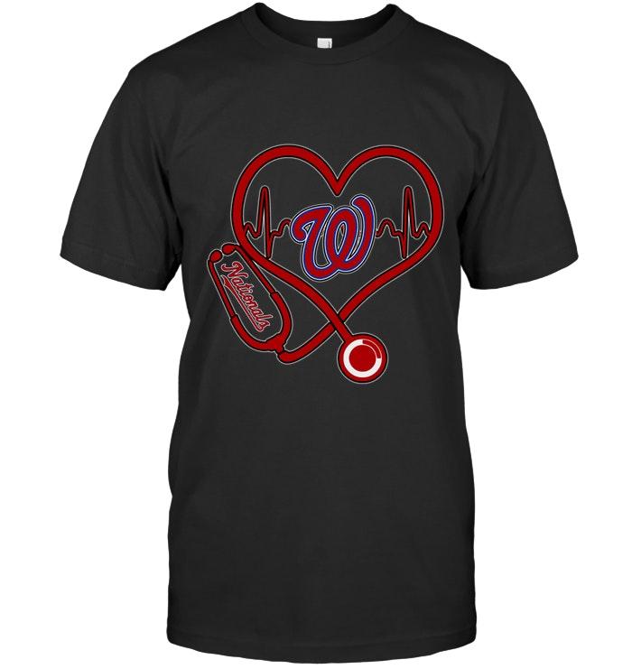 Mlb Washington Nationals Nurse Scope Love Heartbeat Shirt Sweater Plus Size Up To 5xl