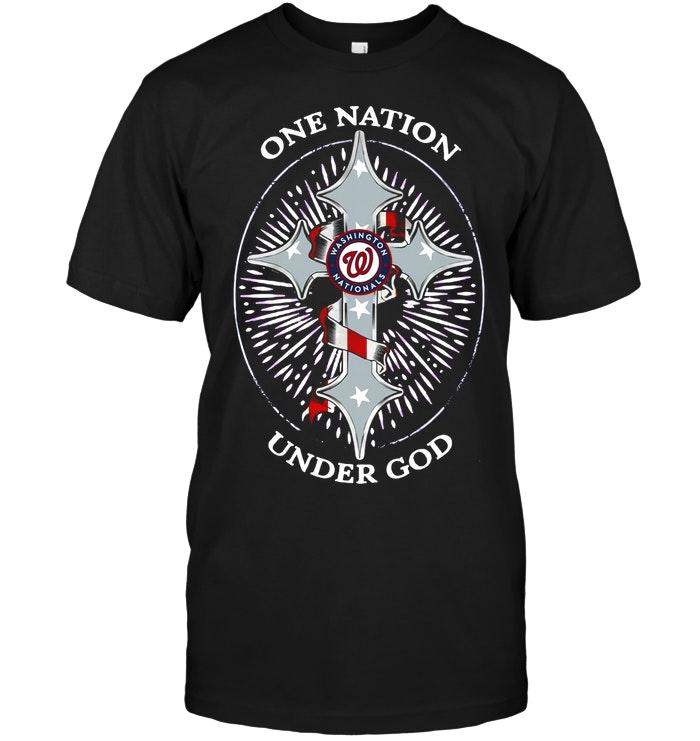 Mlb Washington Nationals One Nation Under God Washington Nationals Jesus Cross Tshirt Plus Size Up To 5xl