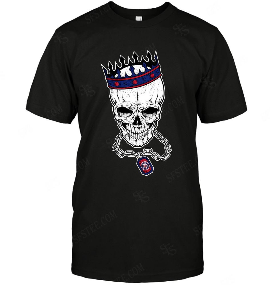 Mlb Washington Nationals Skull Rock With Crown Hoodie Size Up To 5xl