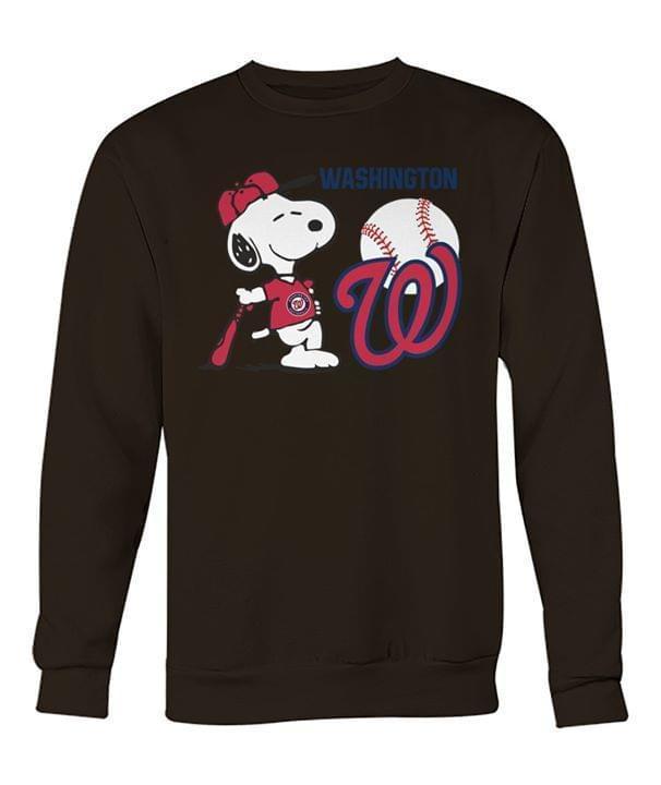 Mlb Washington Nationals Snoopy Loves Washington Nationals Mlb Sweatshirt Long Sleeve Size Up To 5xl