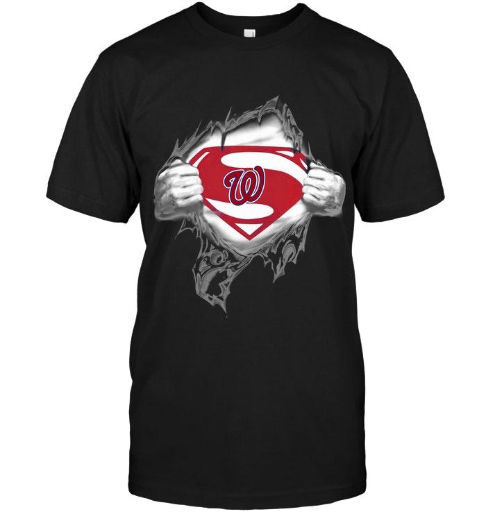 Mlb Washington Nationals Superman Ripped Shirt Tank Top Size Up To 5xl