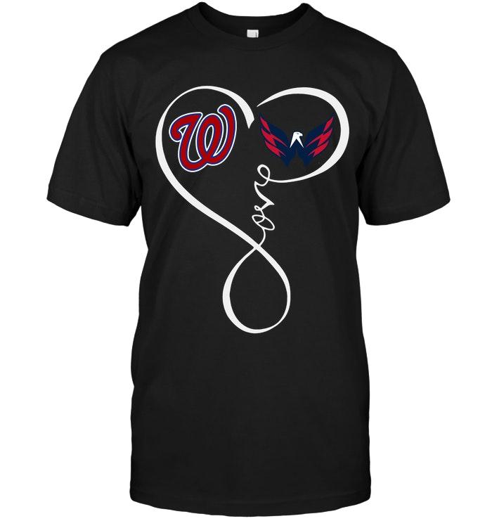 Mlb Washington Nationals Washington Capitals Love Heart Shirt Long Sleeve Size Up To 5xl