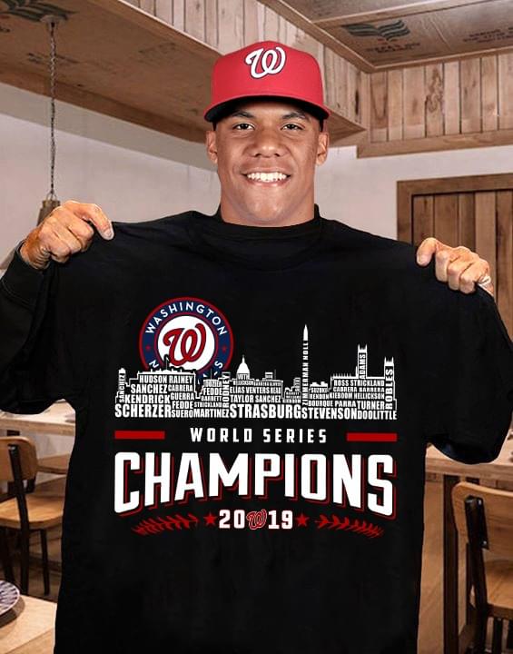 Mlb Washington Nationals World Series Champions 2019 Member Names Typography City Tshirt Size Up To 5xl