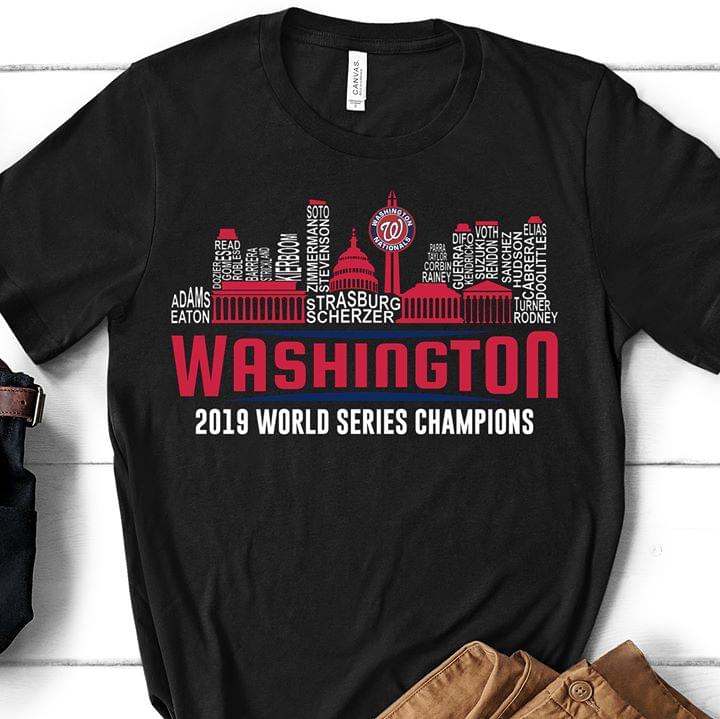 Mlb Washington Nationals World Series Champions 2019 Name City Typography Tshirt Size Up To 5xl