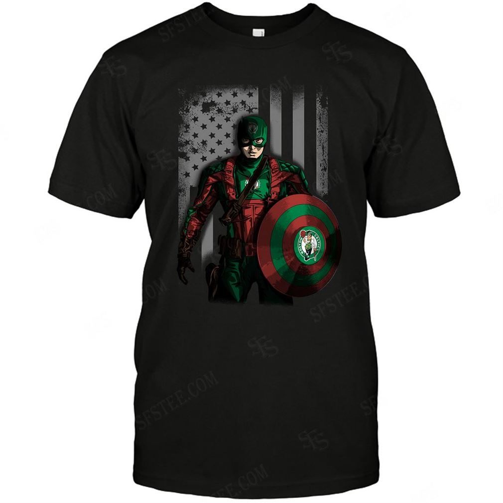 Nba Boston Celtics Captain Flag Dc Marvel Jersey Superhero Avenger T-shirt Hoodie V-neck Size Up To 5xl