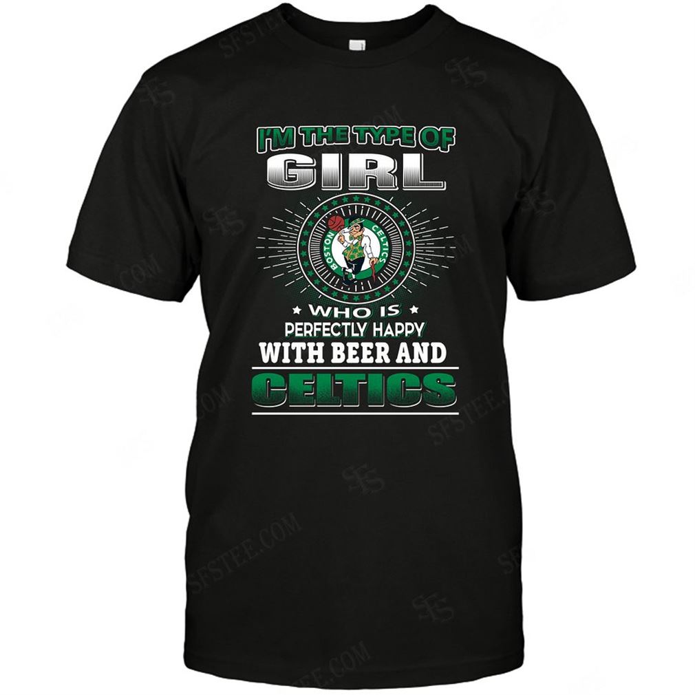 Nba Boston Celtics Girl Loves Beer T-shirt Hoodie V-neck Size Up To 5xl