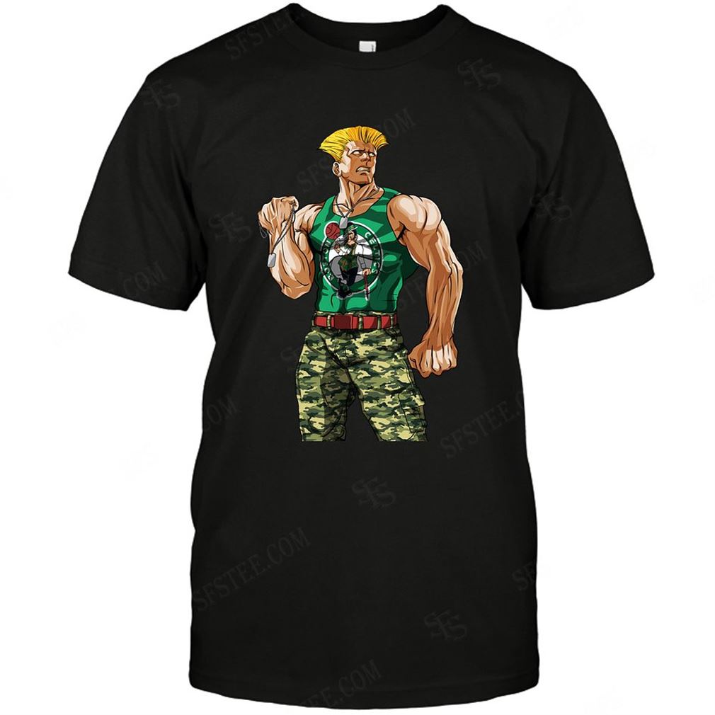 Nba Boston Celtics Guile Nintendo Street Fighter T-shirt Hoodie V-neck Size Up To 5xl