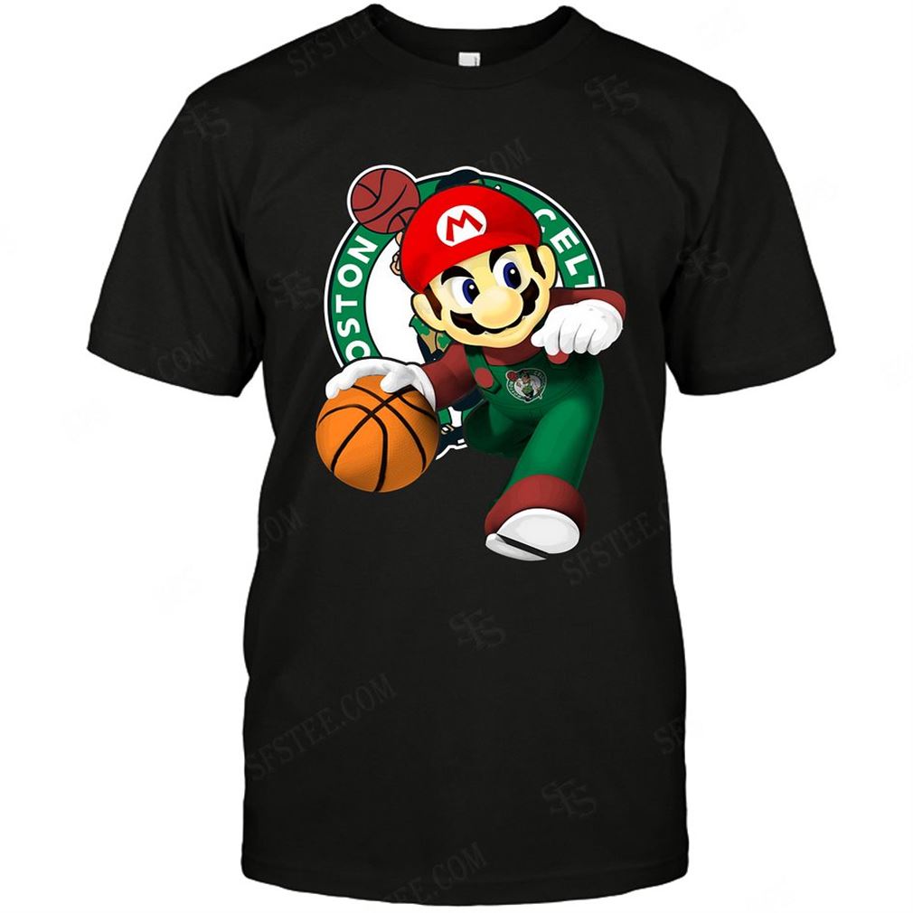 Nba Boston Celtics Mario Nintendo T-shirt Hoodie V-neck Size Up To 5xl