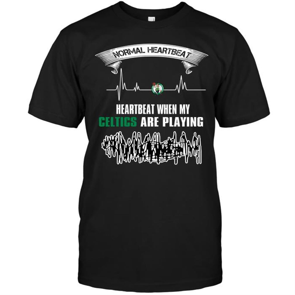 Nba Boston Celtics Normal Heartbeat Heartbeat When My Boston Celtics Are Playing T-shirt Hoodie V-neck Size Up To 5xl