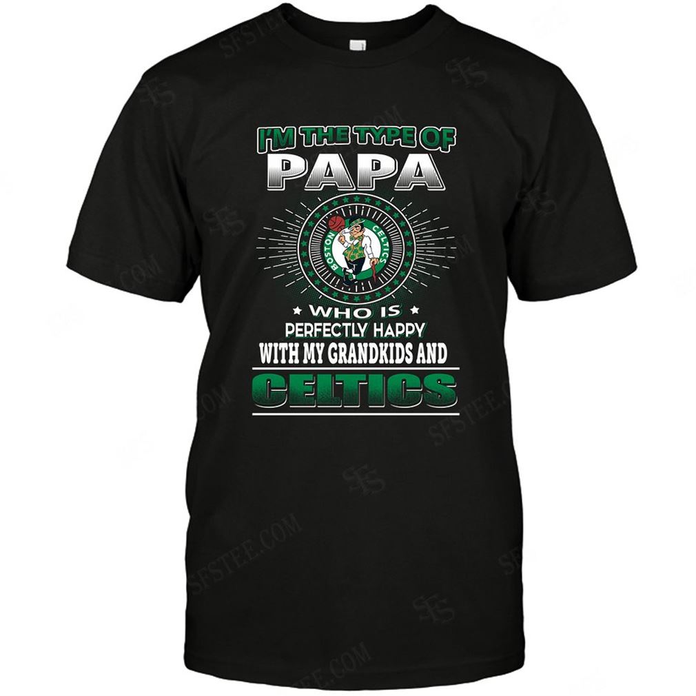 Nba Boston Celtics Papa Loves Grandkids T-shirt Hoodie V-neck Size Up To 5xl