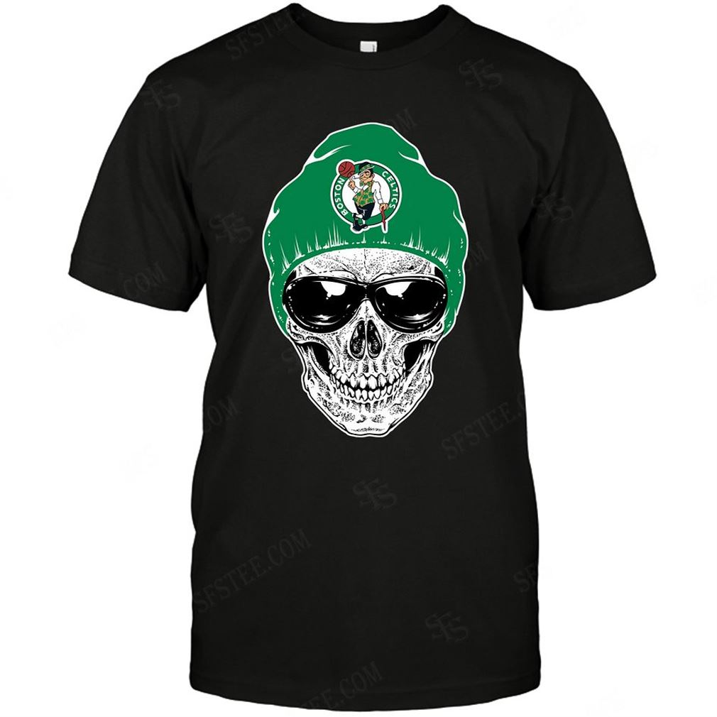 Nba Boston Celtics Skull Rock With Beanie T-shirt Hoodie V-neck Size Up To 5xl