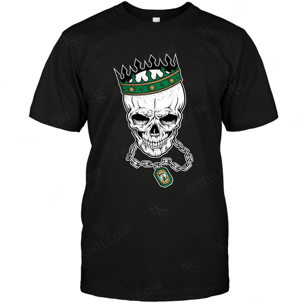 Nba Boston Celtics Skull Rock With Crown T-shirt Hoodie V-neck Size Up To 5xl