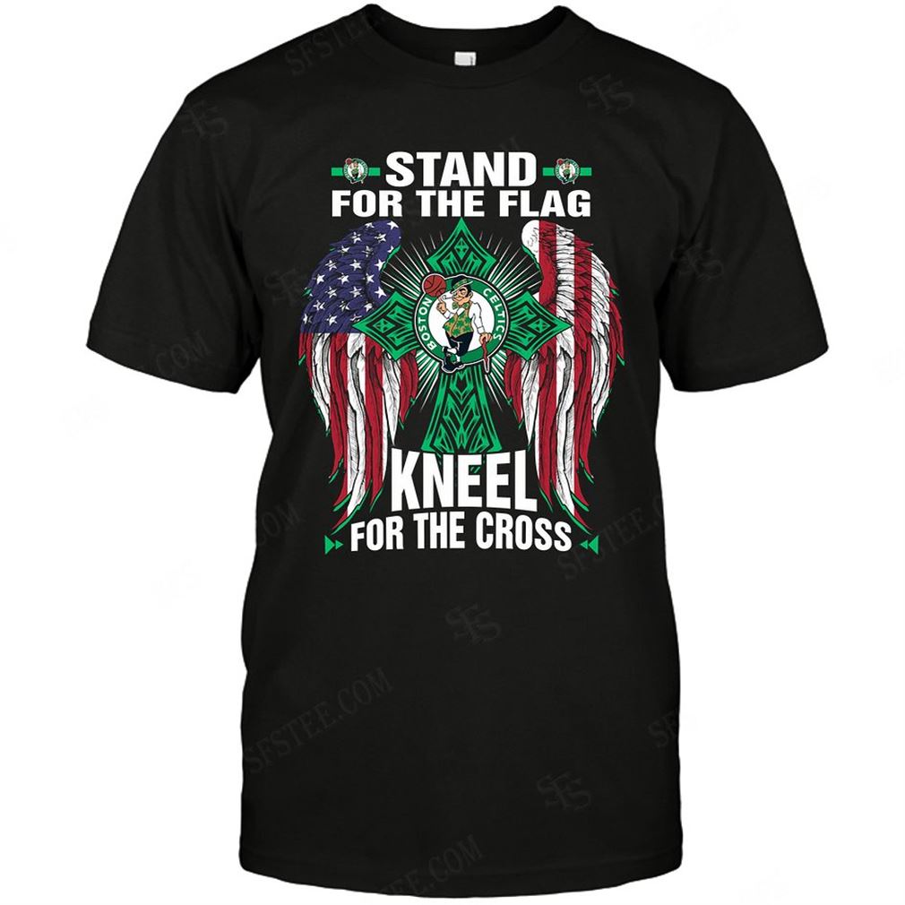 Nba Boston Celtics Stand For The Flag Knee For The Cross T-shirt Hoodie V-neck Size Up To 5xl