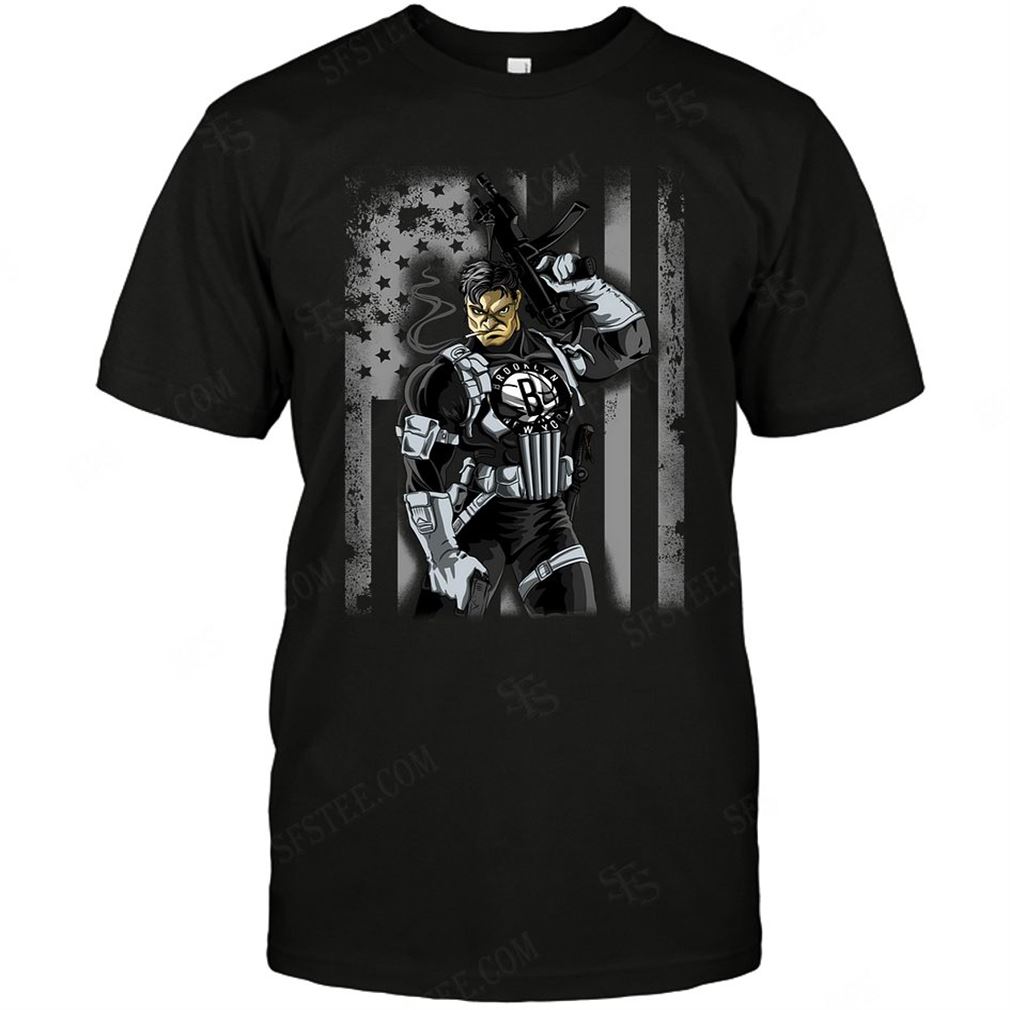 Nba Brooklyn Nets Punisher Flag Dc Marvel Jersey Superhero Avenger T-shirt Hoodie Tank Top Size Up To 5xl