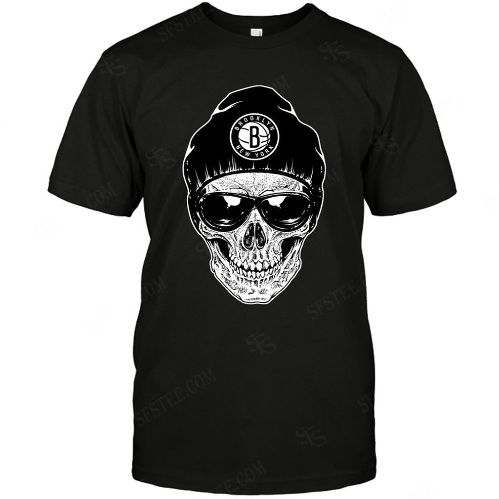 Nba Brooklyn Nets Skull Rock With Beanie T-shirt Hoodie Tank Top Size Up To 5xl