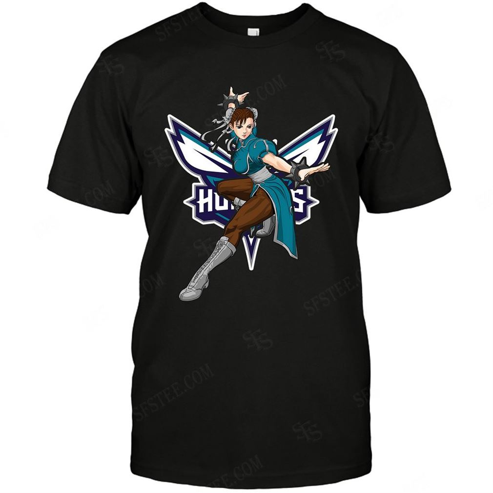 Nba Charlotte Hornets Chun Li Nintendo Street Fighter T-shirt Hoodie Tank Top Size Up To 5xl