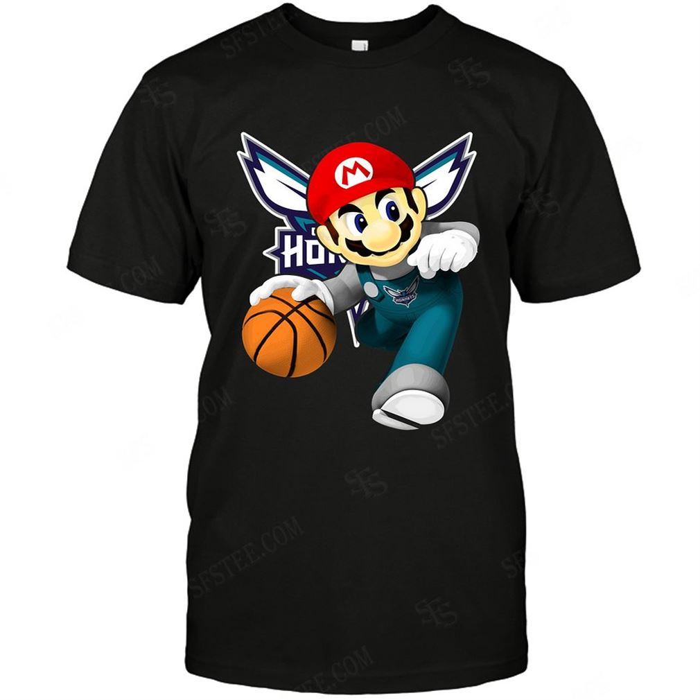 Nba Charlotte Hornets Mario Nintendo T-shirt Hoodie Tank Top Size Up To 5xl