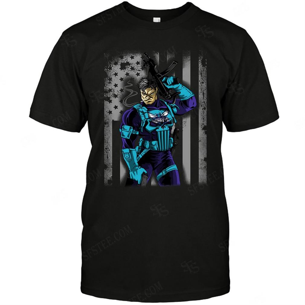 Nba Charlotte Hornets Punisher Flag Dc Marvel Jersey Superhero Avenger T-shirt Hoodie Tank Top Size Up To 5xl